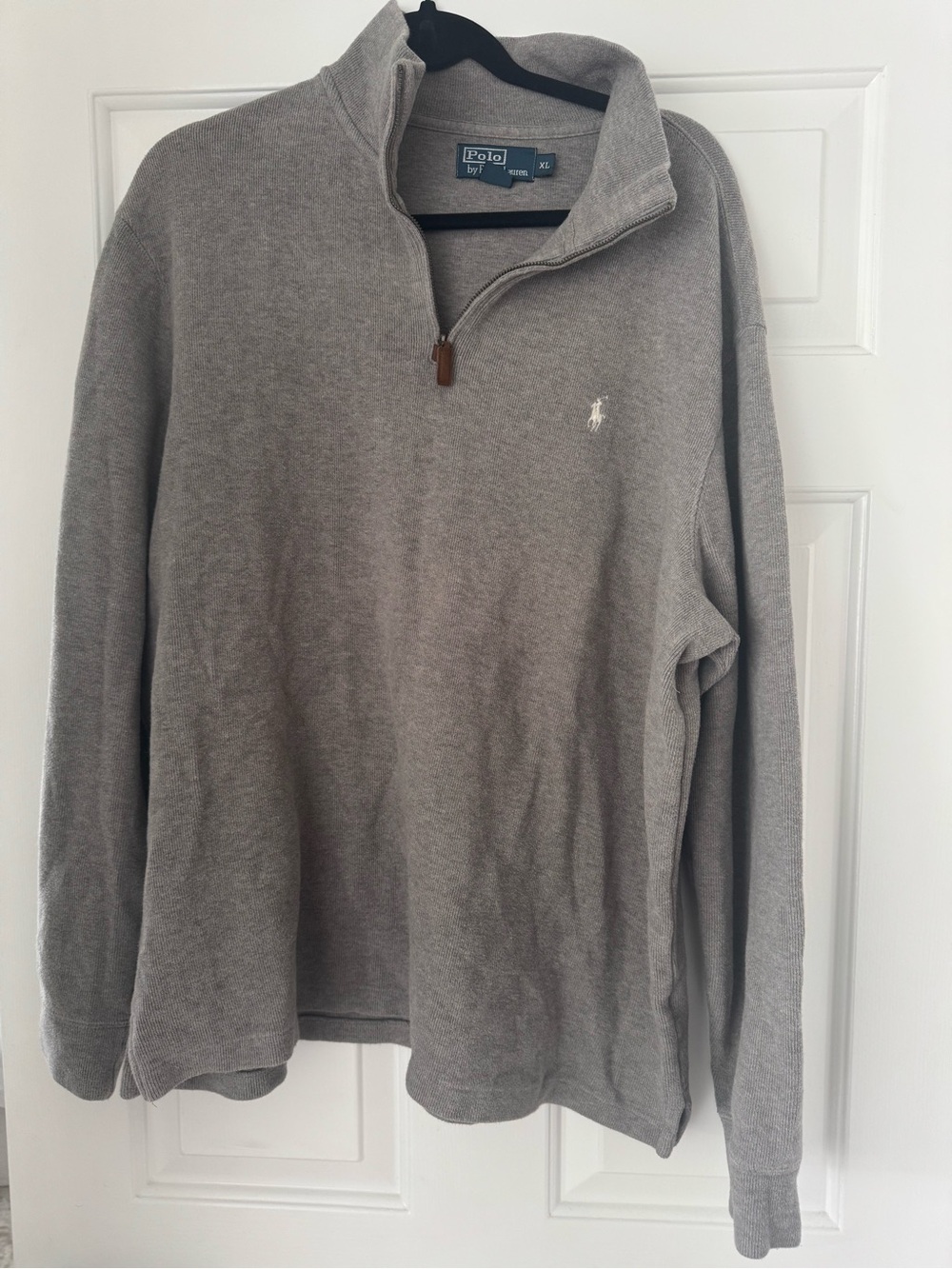 Polo by Ralph Lauren Men’s Light Gray Half-Zip Sweater